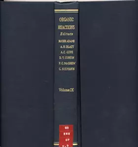 Couverture du produit · Organic Reactions Volume IX