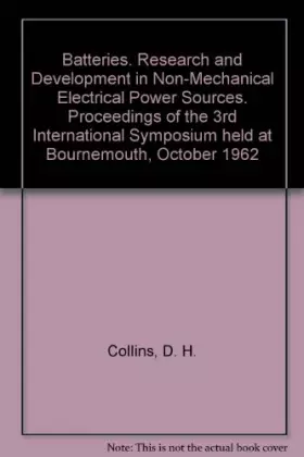 Couverture du produit · Batteries. Research and Development in Non-Mechanical Electrical Power Sources
