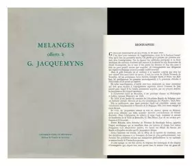 Couverture du produit · Melanges Offerts a G. Jacquemyns