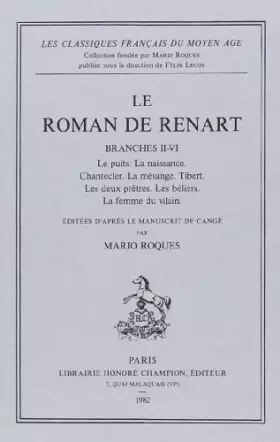 Couverture du produit · Roman de Renart. Branches 2-6. Texte