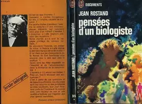 Couverture du produit · Pensees d' un biologiste