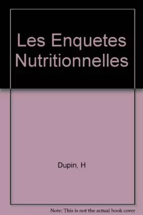 Couverture du produit · Les Enquetes Nutritionnelles