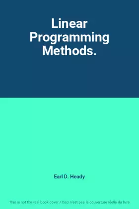 Couverture du produit · Linear Programming Methods.