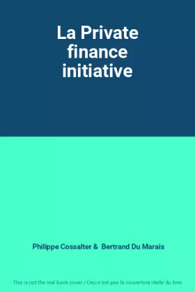 Couverture du produit · La Private finance initiative