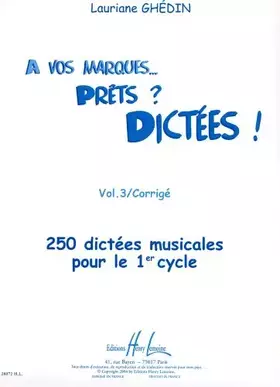 Couverture du produit · A VOS MARQUES.. PRETS ? DICTEES ! VOL.3 CORRIGES