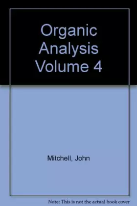 Couverture du produit · Organic Analysis, Vol. 4