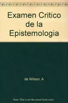 Couverture du produit · Examen Critico de la Epistemologia