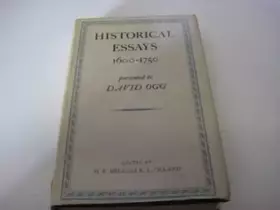 Couverture du produit · Historical Essays 1600-1750, Presented to David Ogg