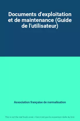 Couverture du produit · Documents d'exploitation et de maintenance (Guide de l'utilisateur)