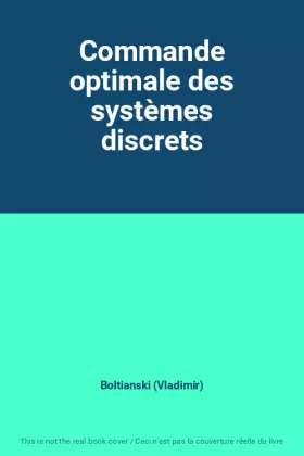 Couverture du produit · Commande optimale des systèmes discrets