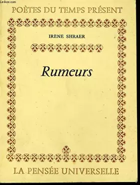 Couverture du produit · Rumeurs (Poètes du temps présent)
