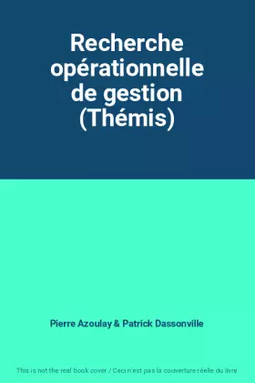 Couverture du produit · Recherche opérationnelle de gestion (Thémis)