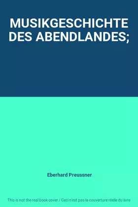 Couverture du produit · MUSIKGESCHICHTE DES ABENDLANDES;