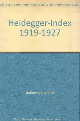 Couverture du produit · Heidegger-Index 1919-1927