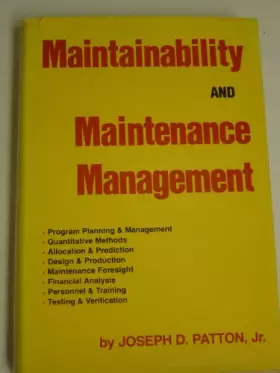 Couverture du produit · Maintainability & Maintenance Management,