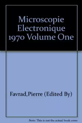 Couverture du produit · Microscopie Electronique 1970 Volume One