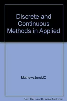 Couverture du produit · Discrete and Continuous Methods in Applied Mathematics