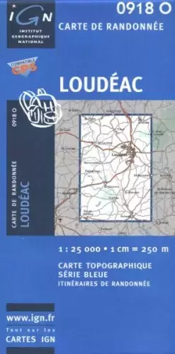 Couverture du produit · IGN 0918 O ~ Loudeac Map (Serie Bleue 1:25 000 scale)