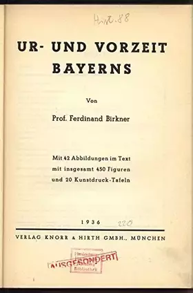 Couverture du produit · Ur- und Vorzeit Bayerns