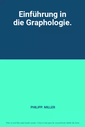 Couverture du produit · Einführung in die Graphologie.
