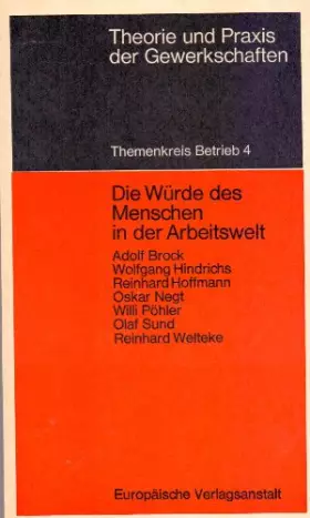 Couverture du produit · Die Würde des Menschen in der Arbeitswelt.