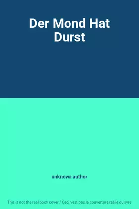 Couverture du produit · Der Mond Hat Durst