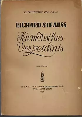 Couverture du produit · Richard Strauss. Thematisches Verzeichnis.