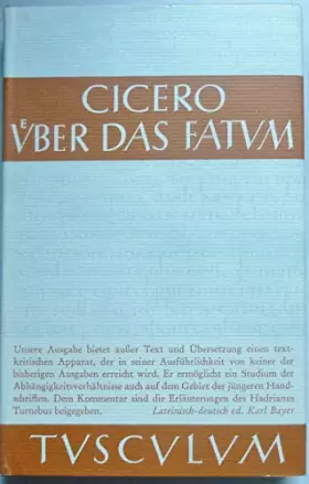 Couverture du produit · De fato. Über das Fatum.