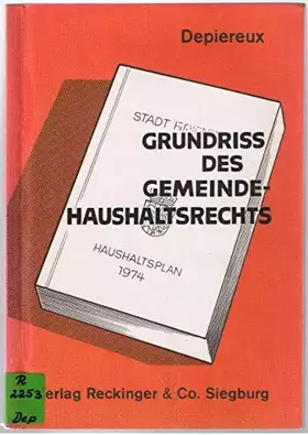 Couverture du produit · Grundriß des Gemeindehaushaltsrechts