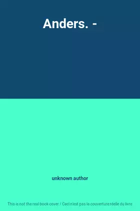 Couverture du produit · Anders. -