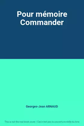 Couverture du produit · Pour mémoire Commander