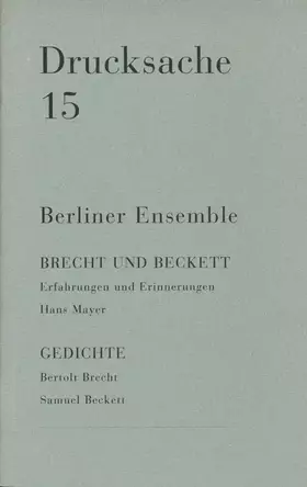 Couverture du produit · Drucksache 15