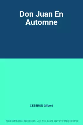 Couverture du produit · Don Juan En Automne