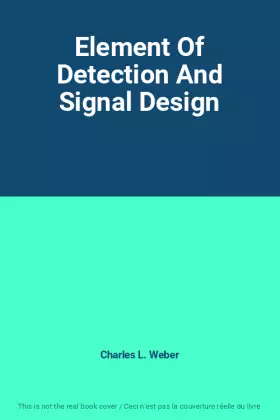 Couverture du produit · Element Of Detection And Signal Design