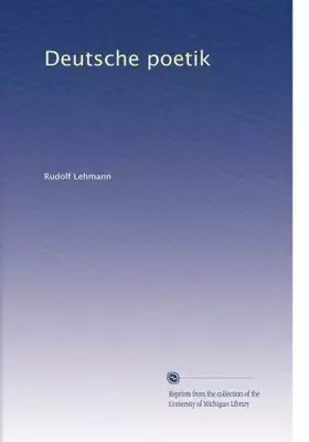 Couverture du produit · Deutsche poetik (German Edition)