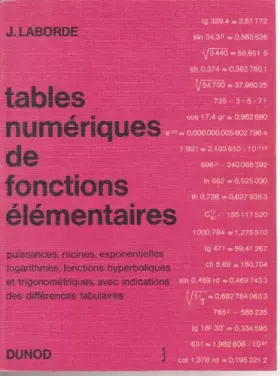 Couverture du produit · tables numériques de fonctions élémentaires