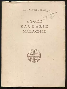 Couverture du produit · Aggée Zacharie Malachie