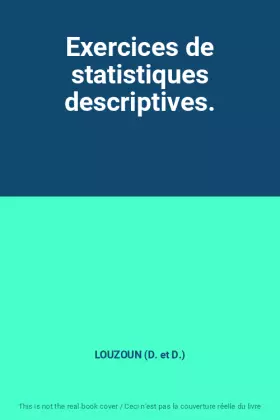 Couverture du produit · Exercices de statistiques descriptives.