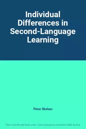 Couverture du produit · Individual Differences in Second-Language Learning