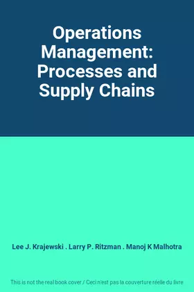 Couverture du produit · Operations Management: Processes and Supply Chains