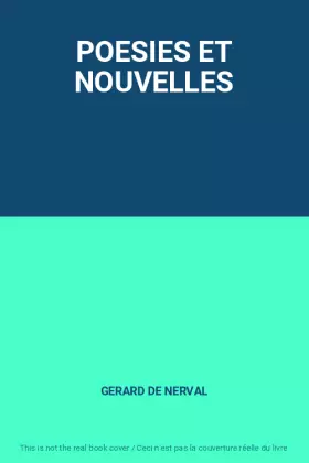 Couverture du produit · POESIES ET NOUVELLES