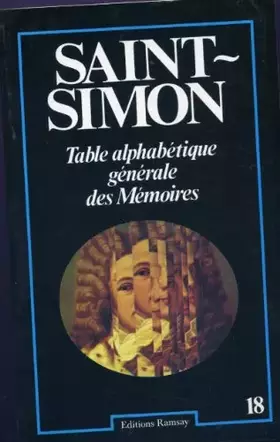 Couverture du produit · Table alphabétique générale des Mémoires
