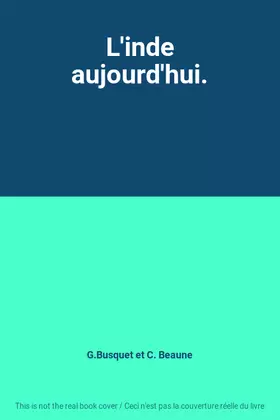 Couverture du produit · L'inde aujourd'hui.