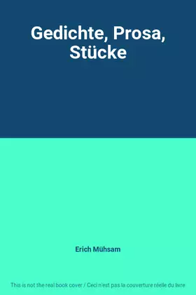 Couverture du produit · Gedichte, Prosa, Stücke