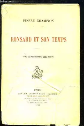 Couverture du produit · Ronsard et son temps