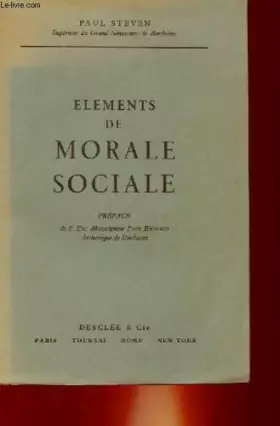 Couverture du produit · ELEMENTS DE MORALE SOCIALE