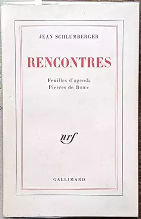 Couverture du produit · Rencontres. Feuilles d'agenda. Pierres de Rome.