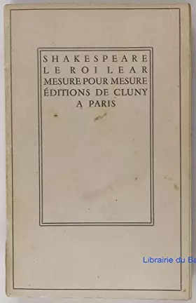 Couverture du produit · Le roi lear-mesure pour mesure