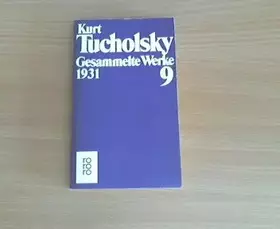Couverture du produit · Gesammelte Werke 1931: Band 9
