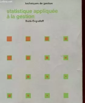 Couverture du produit · Technique de gestion - statistique appliquee a la gestion